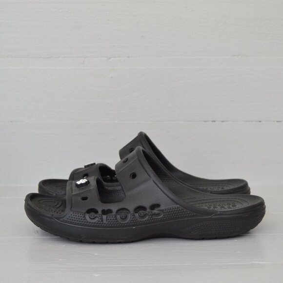 Crocs Unisex Black Slides Sandal Women's 8 Men's 6 Summer Slip-On Adult Classic - Picture 1 of 8